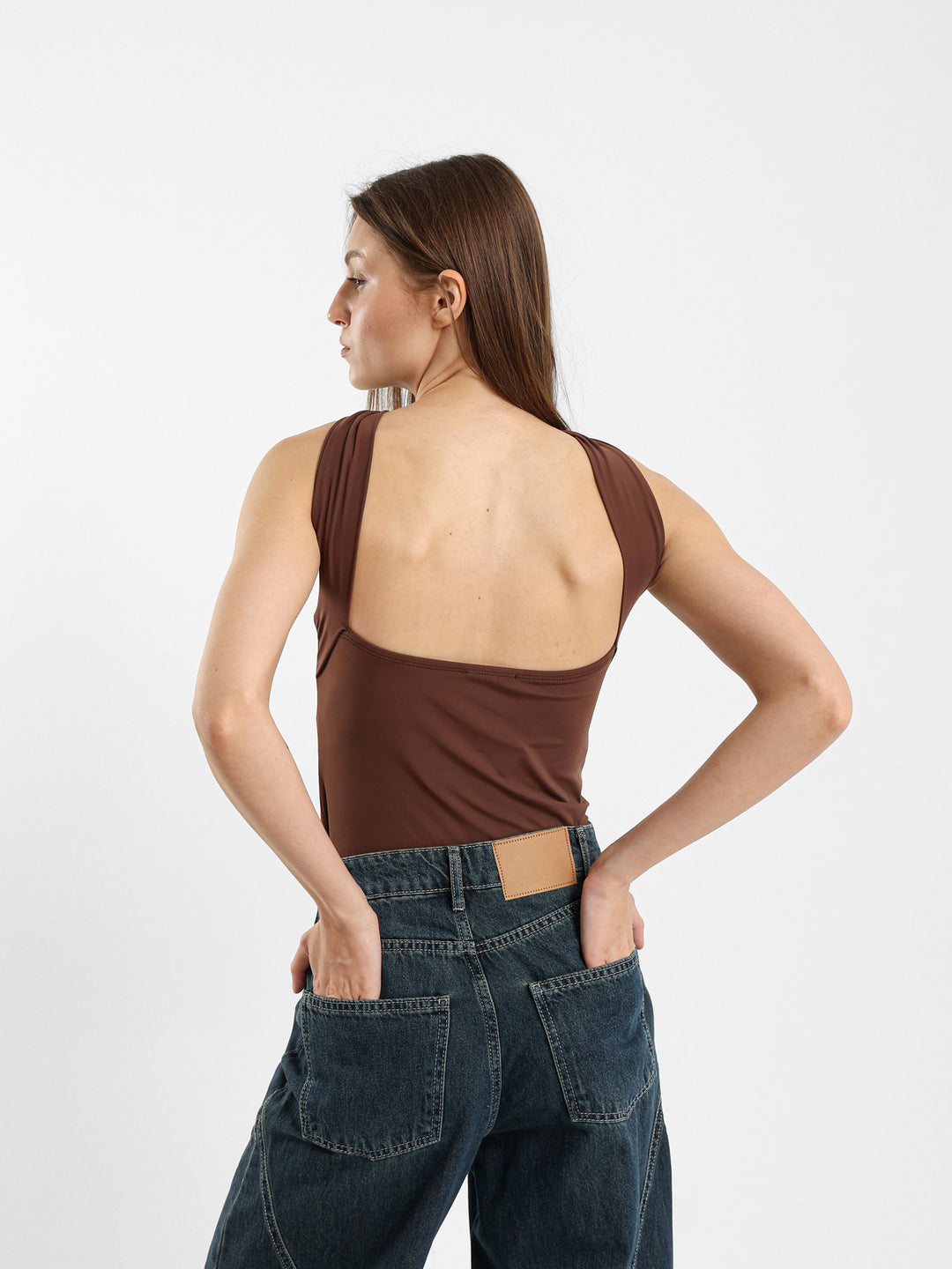 Strapless Bodysuit With Scarf Strap Detail
