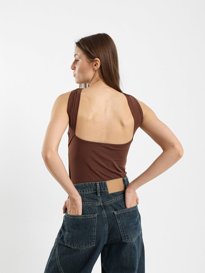 Strapless Bodysuit With Scarf Strap Detail