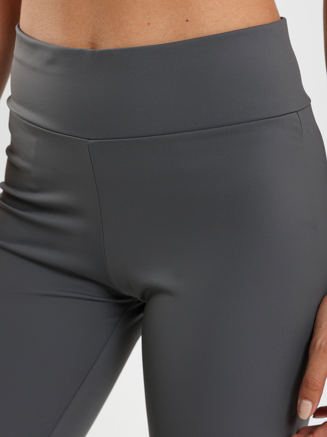 Ribbed Waist Flared Pants