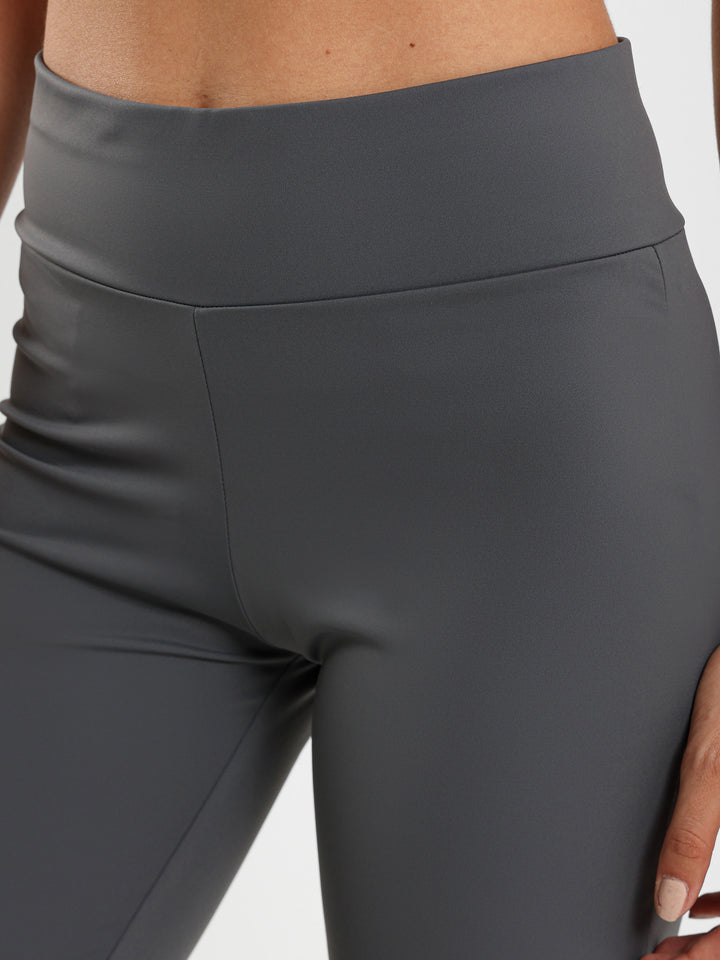 Ribbed Waist Flared Pants