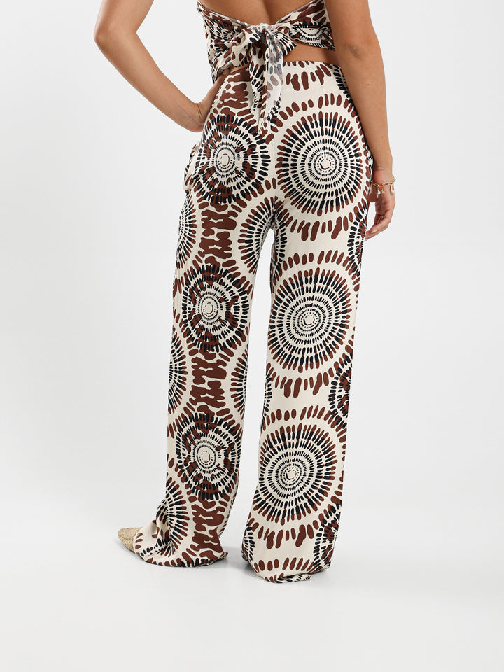 All Over Printed Wide Leg Pants
