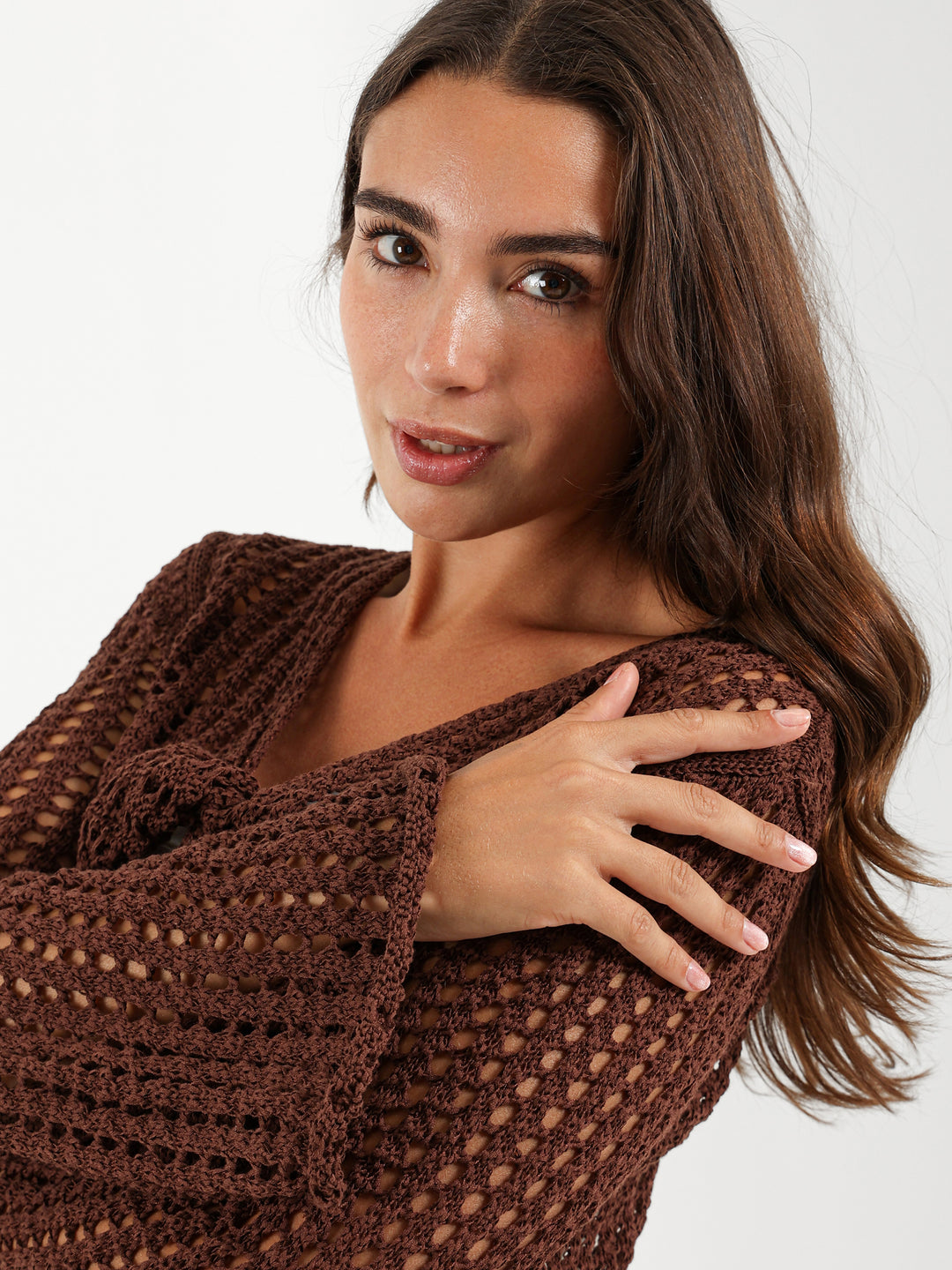 Long Sleeve Top With Twisted Front