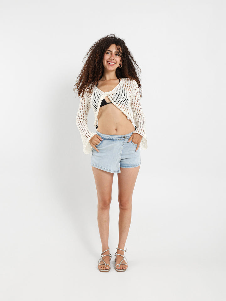 Long Sleeve Top With Twisted Front