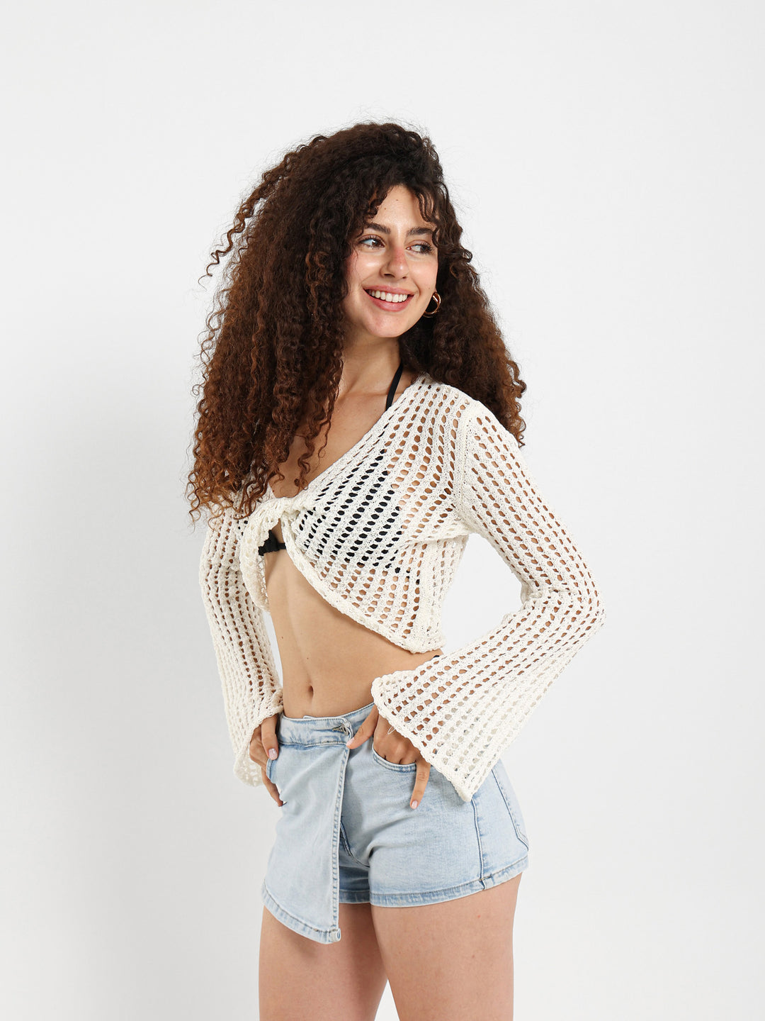 Long Sleeve Top With Twisted Front