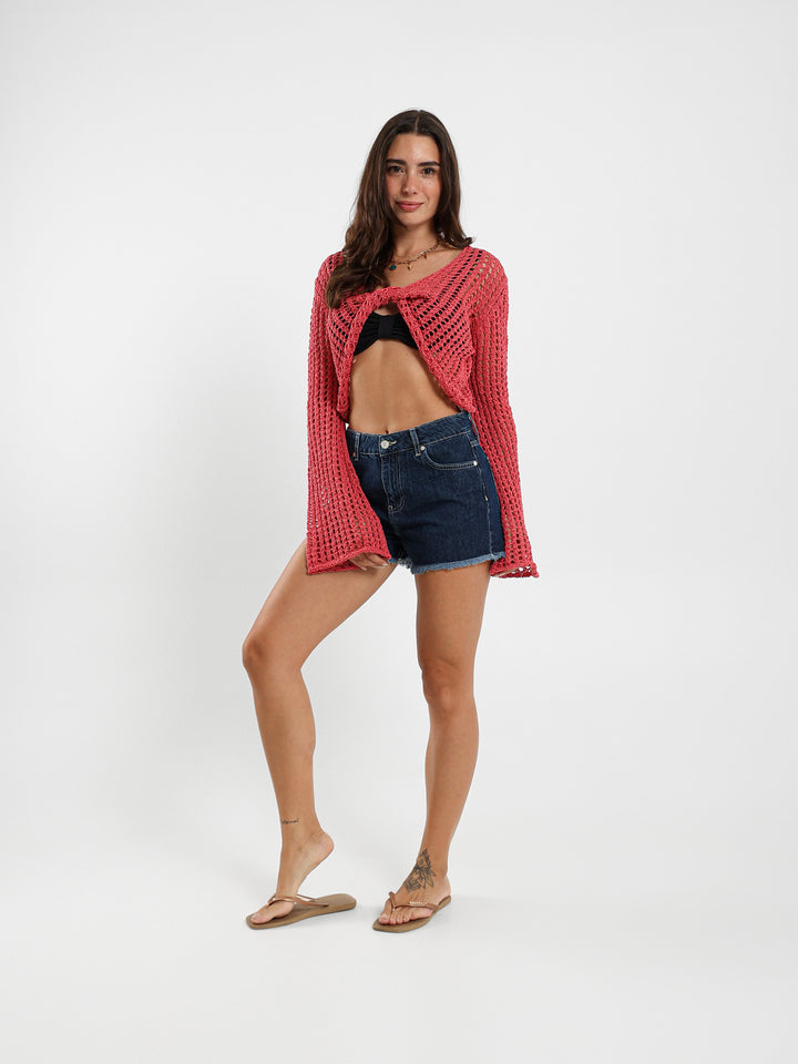 Denim Shorts With Back Patch Work
