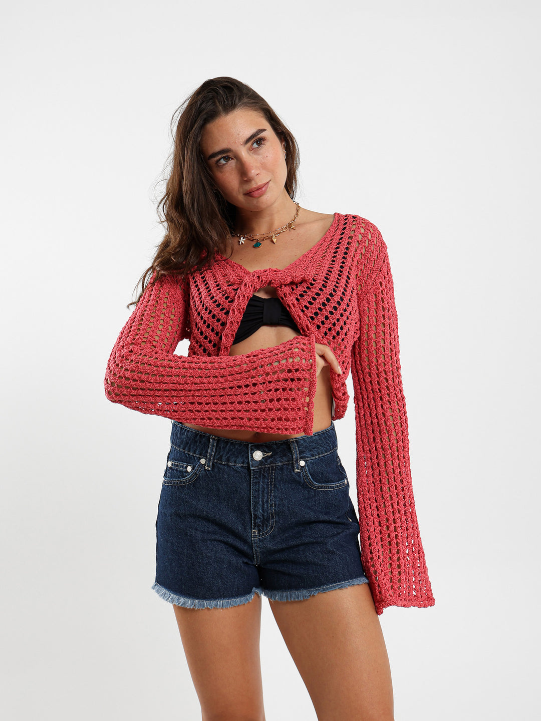 Long Sleeve Top With Twisted Front