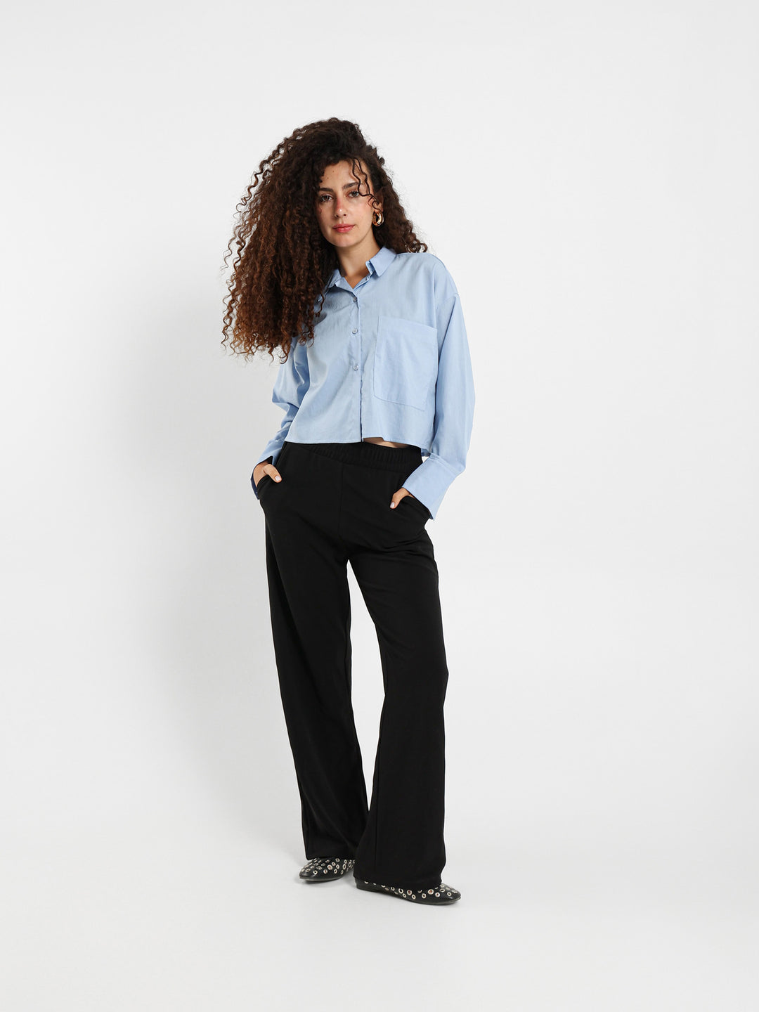 Cropped Shirt With Raw Edge