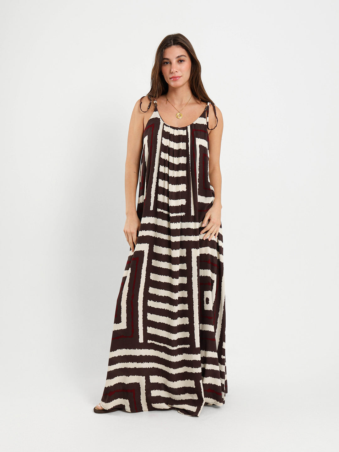 V-Neck Maxi Dress With Slits