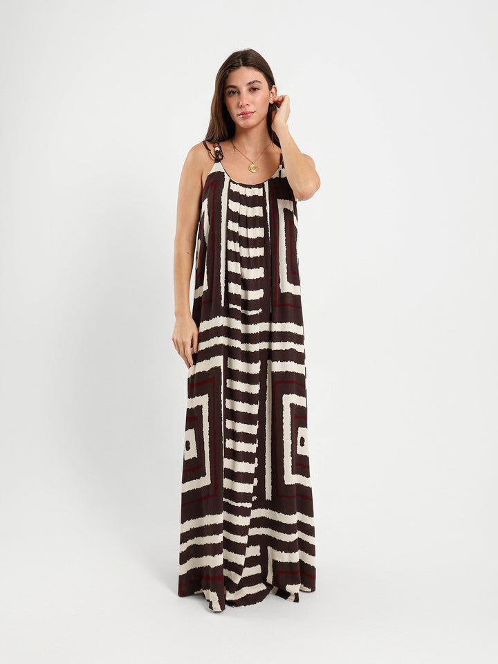 V-Neck Maxi Dress With Slits