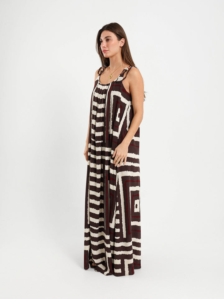 V-Neck Maxi Dress With Slits