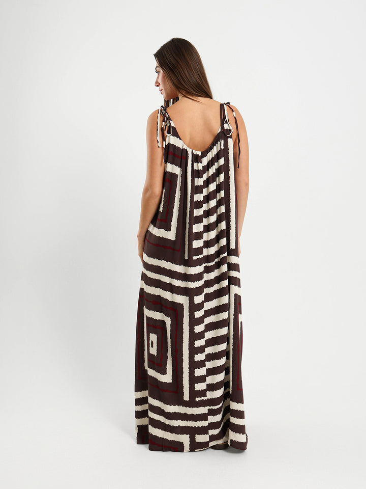 V-Neck Maxi Dress With Slits
