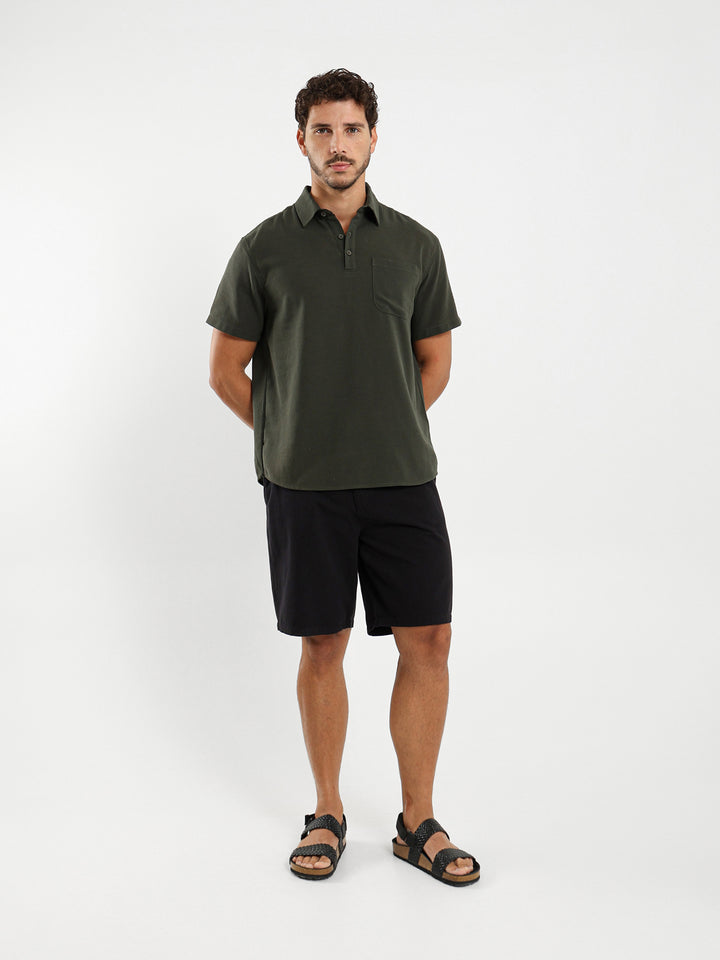 Half Placket Shirt With Pocket