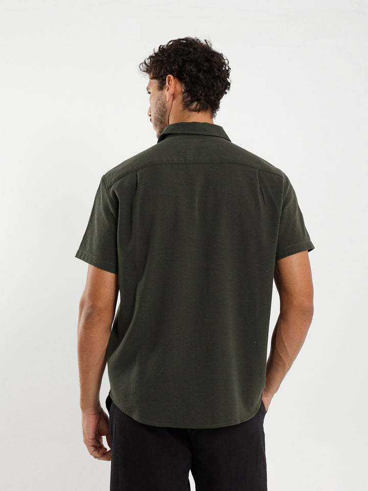 Half Placket Shirt With Pocket