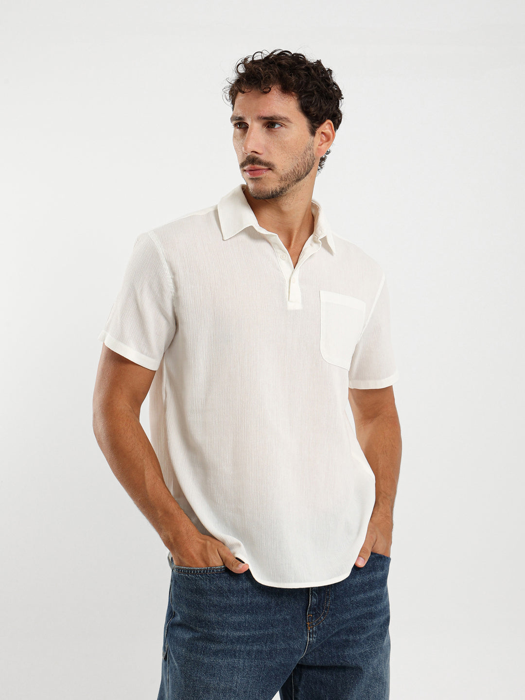 Half Placket Shirt With Pocket