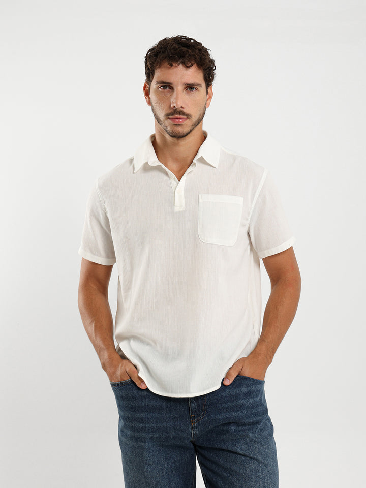Half Placket Shirt With Pocket