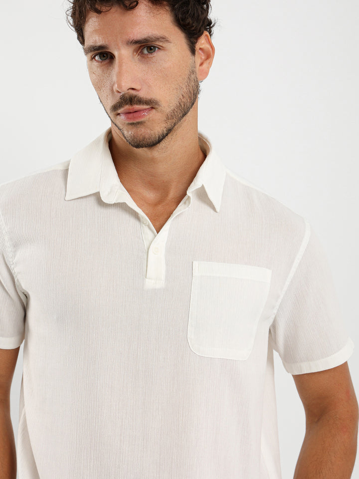 Half Placket Shirt With Pocket