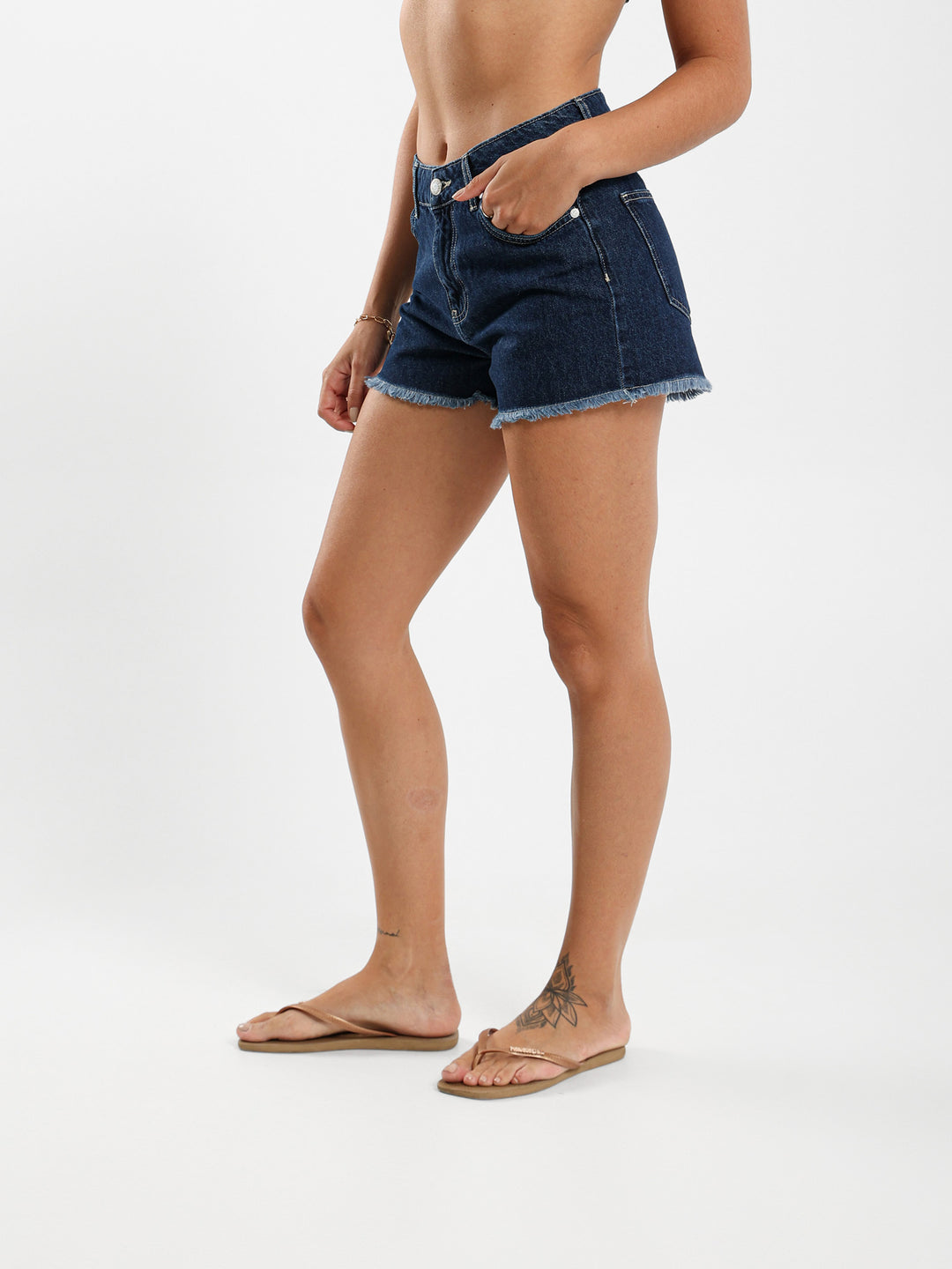 Denim Shorts With Back Patch Work