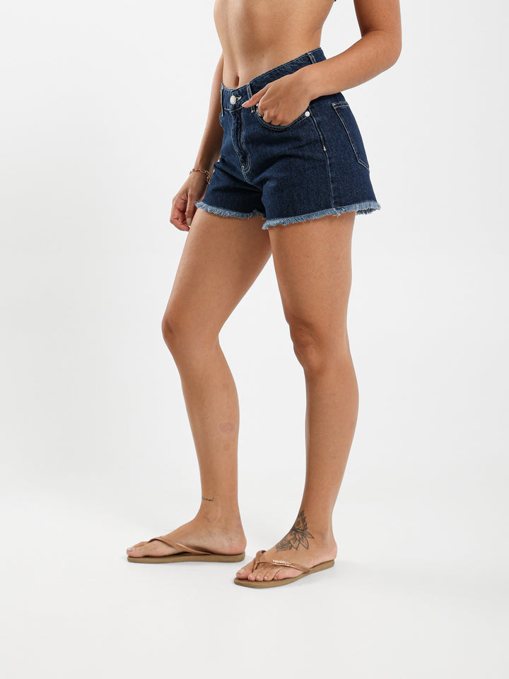 Denim Shorts With Back Patch Work