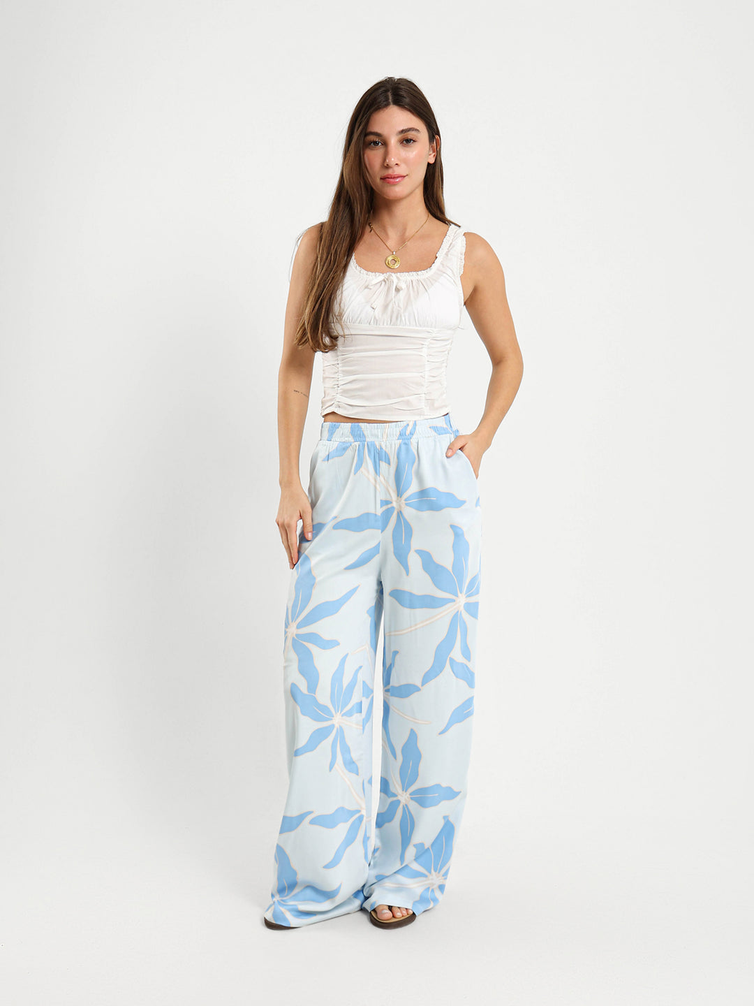 All-Over Print Oversized Wide Leg Pants