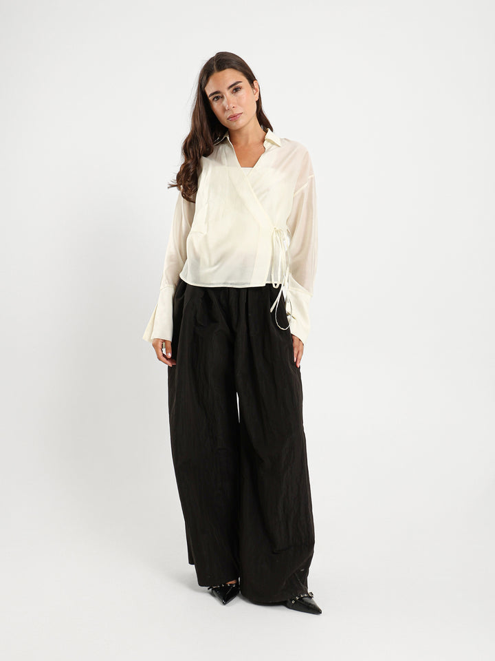 Tie Side Wrap Blouse