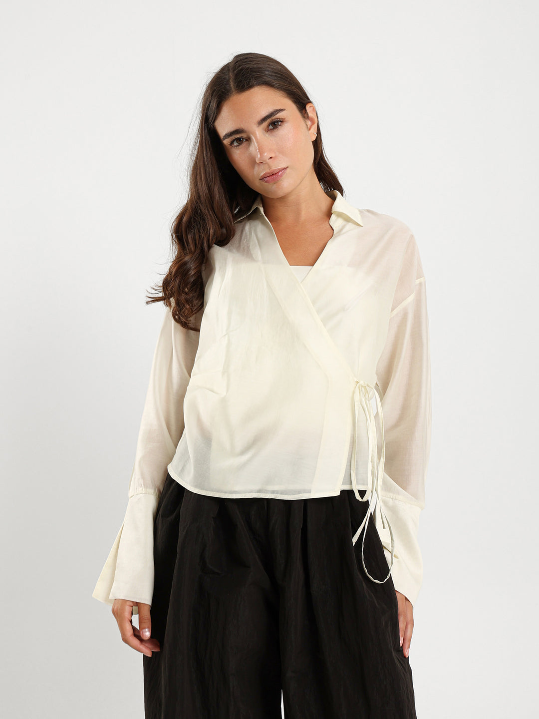 Tie Side Wrap Blouse