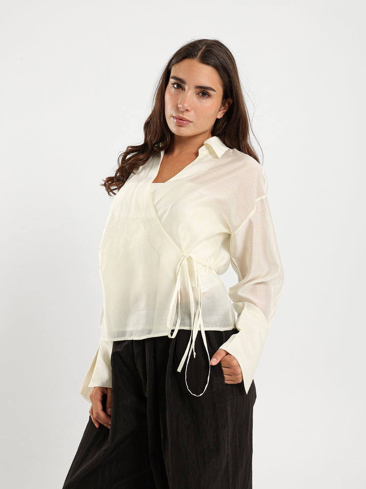 Tie Side Wrap Blouse