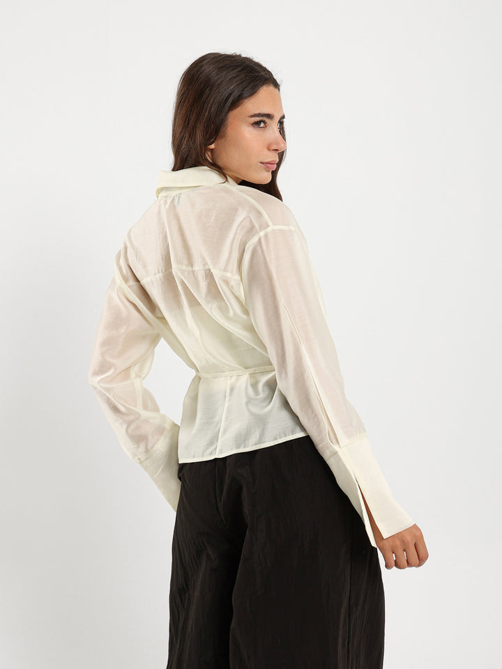 Tie Side Wrap Blouse