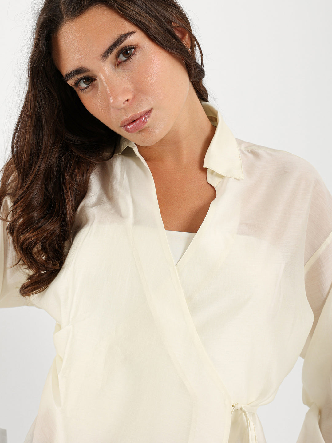 Tie Side Wrap Blouse