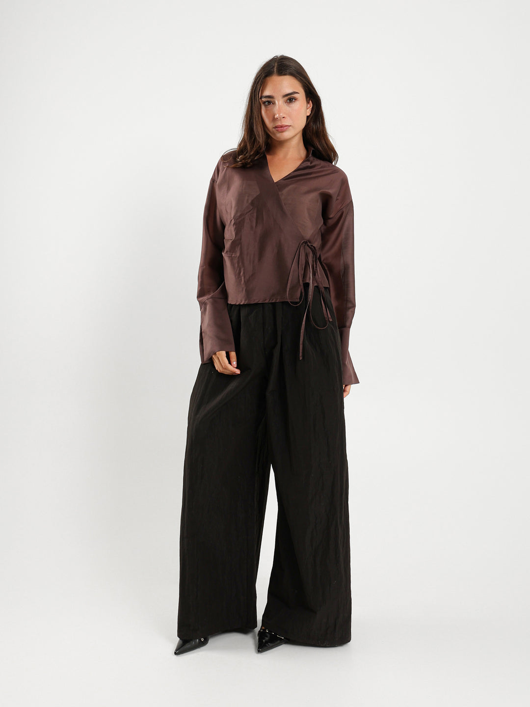 Tie Side Wrap Blouse