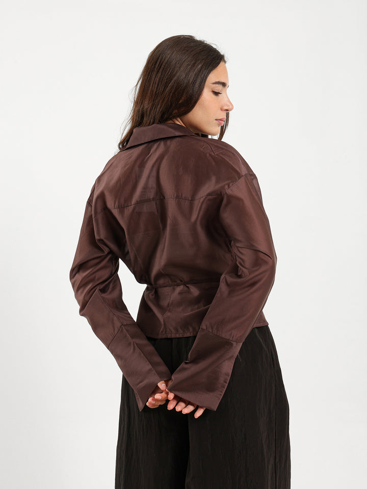 Tie Side Wrap Blouse