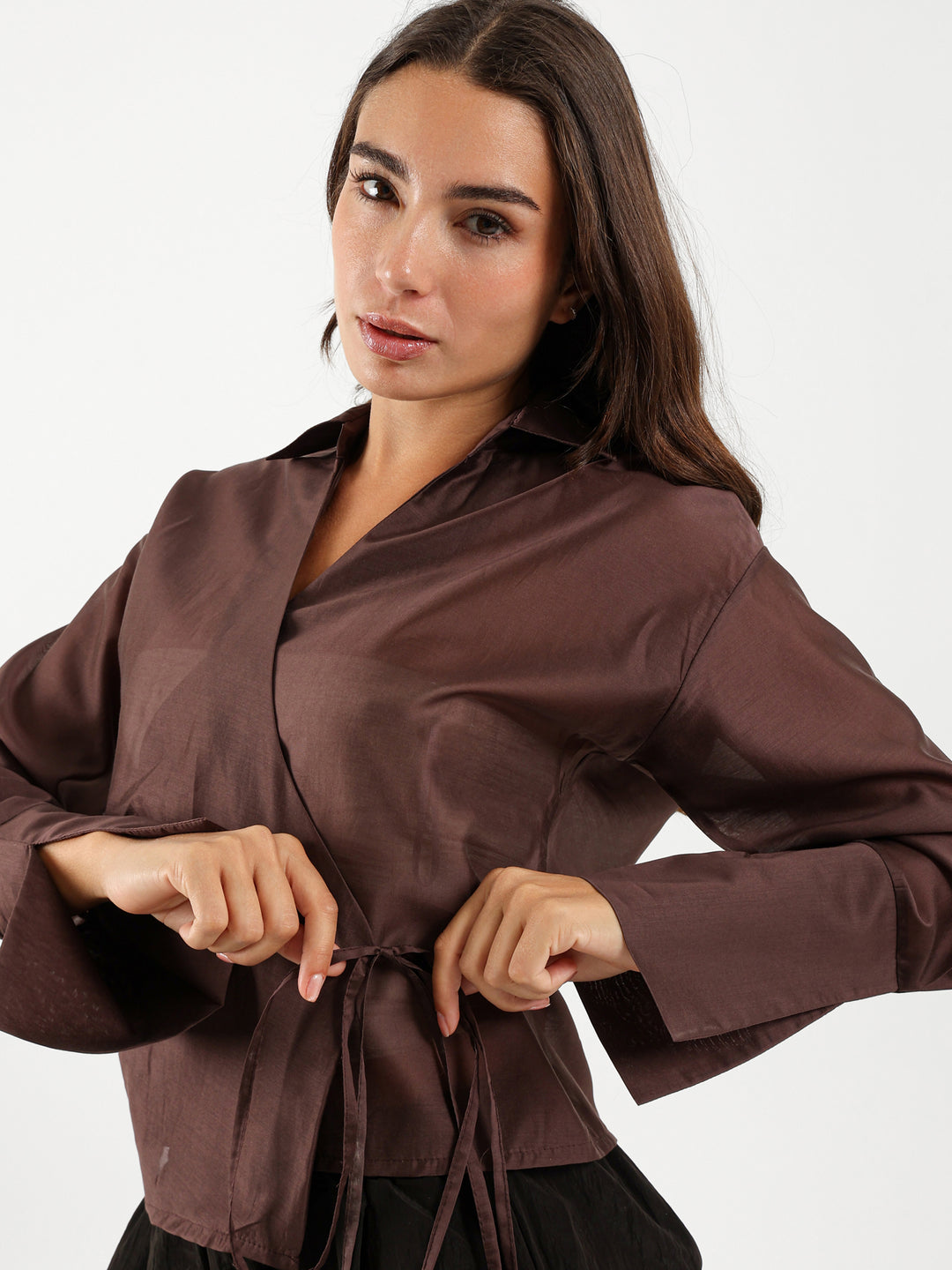 Tie Side Wrap Blouse