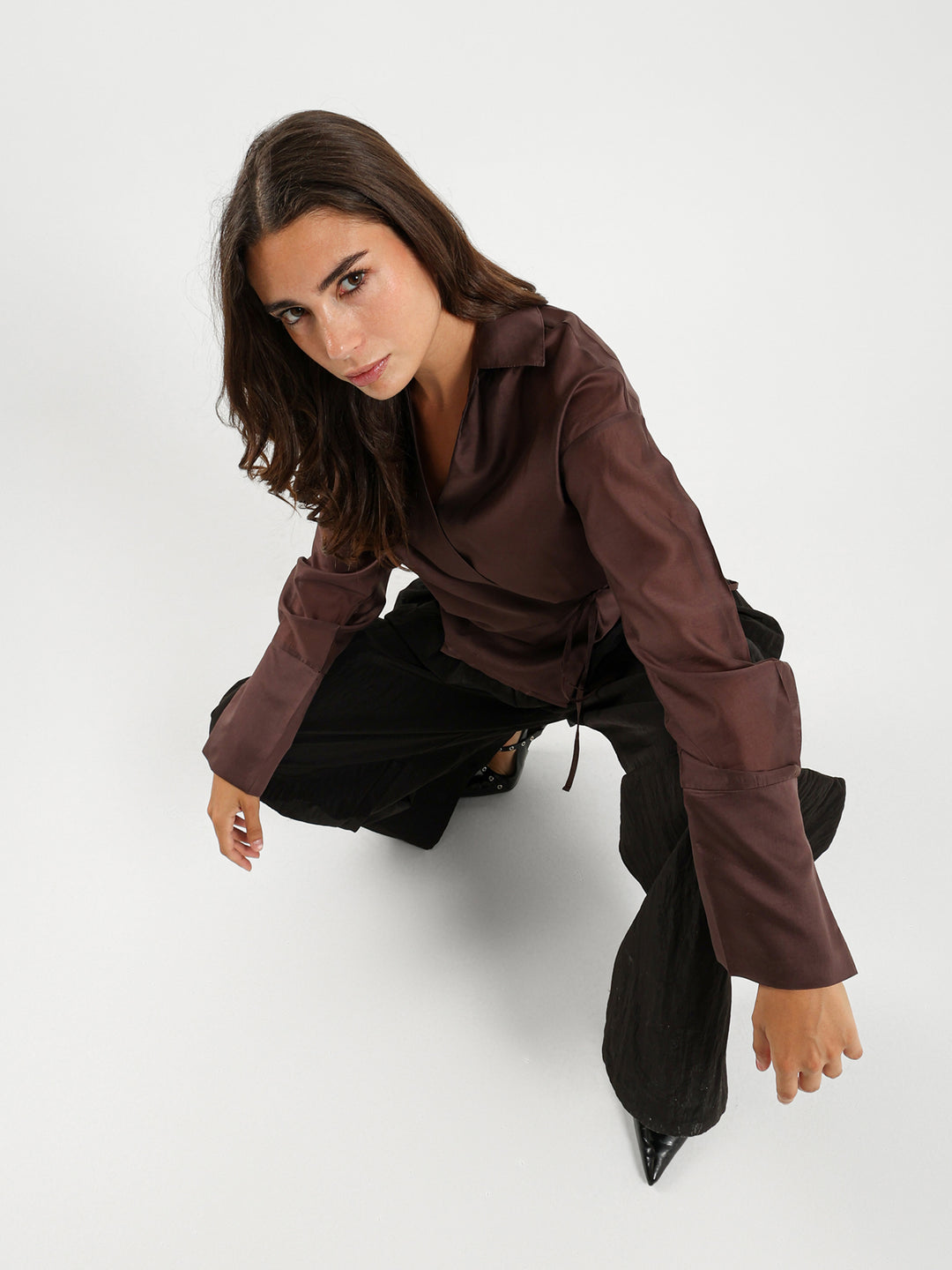 Tie Side Wrap Blouse