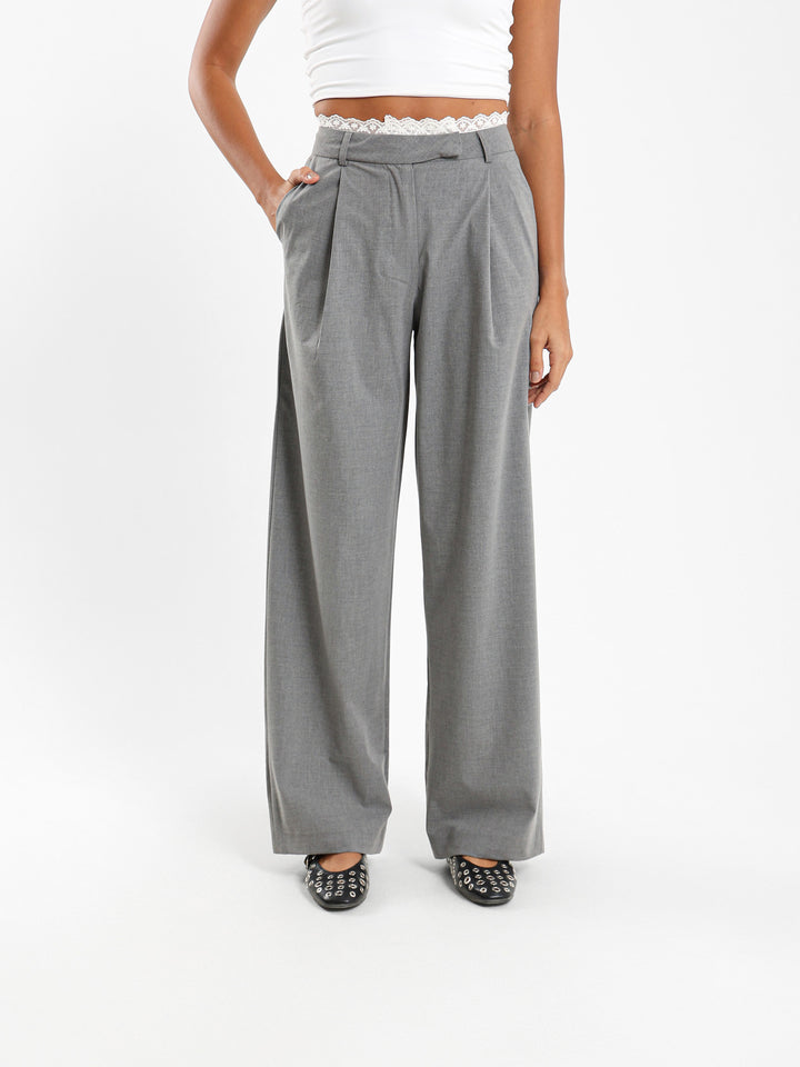 Lace Trim Detail Pants