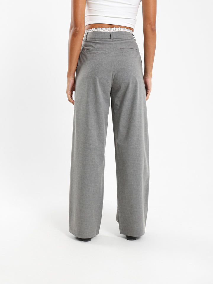 Lace Trim Detail Pants