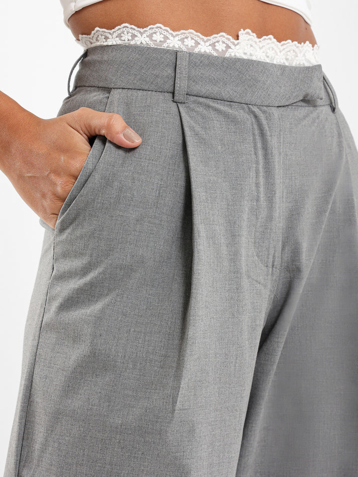 Lace Trim Detail Pants