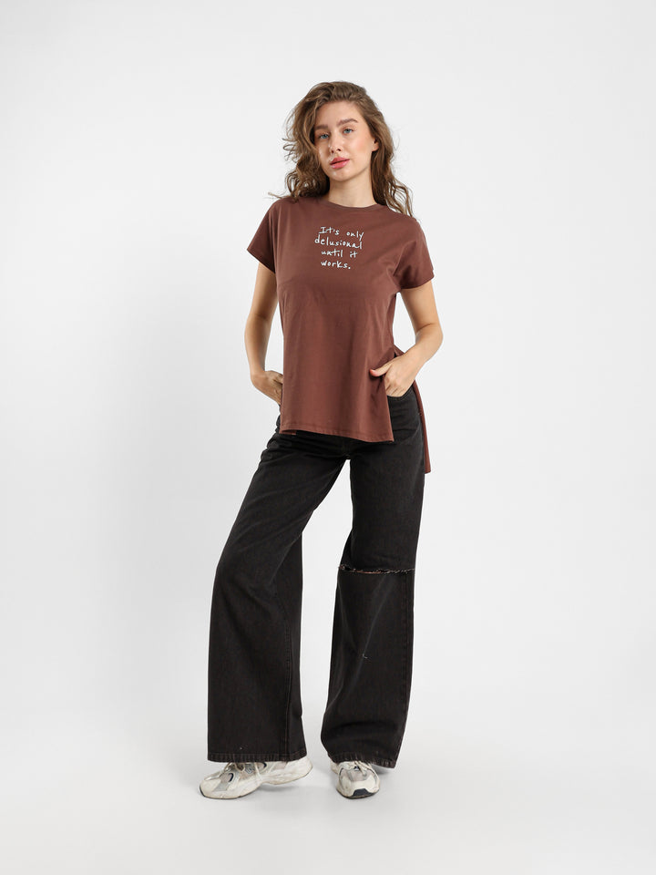 Its Only Delusional Print T-Shirt