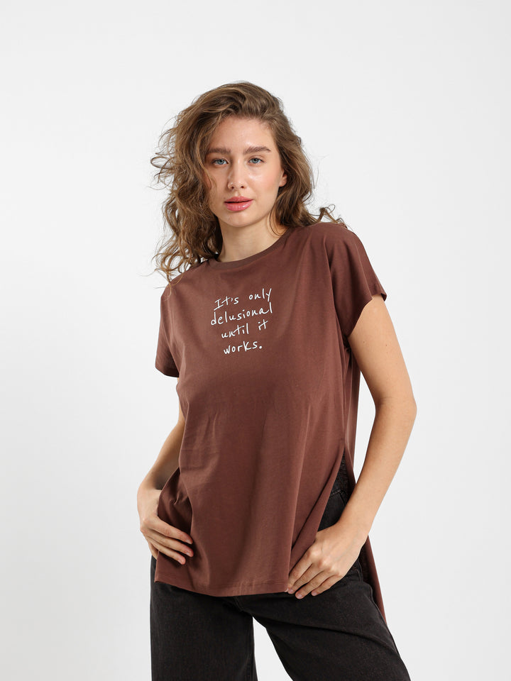 Its Only Delusional Print T-Shirt