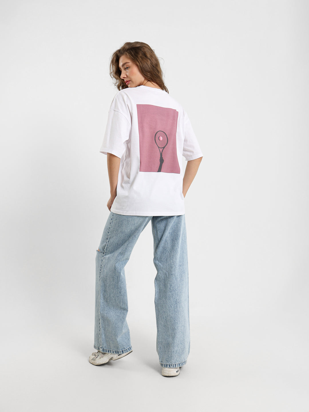 Oversized Tennis Core Print T-Shirt