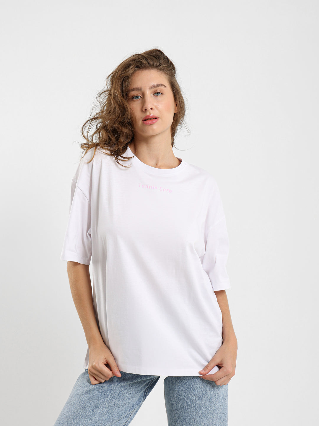 Oversized Tennis Core Print T-Shirt