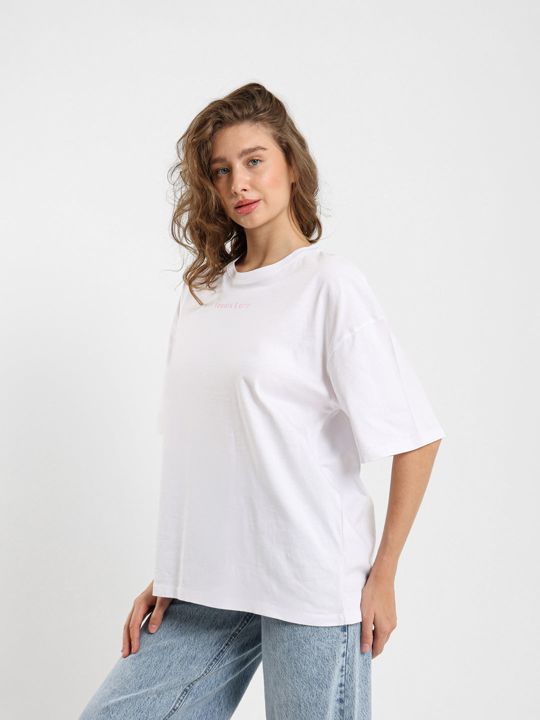 Oversized Tennis Core Print T-Shirt