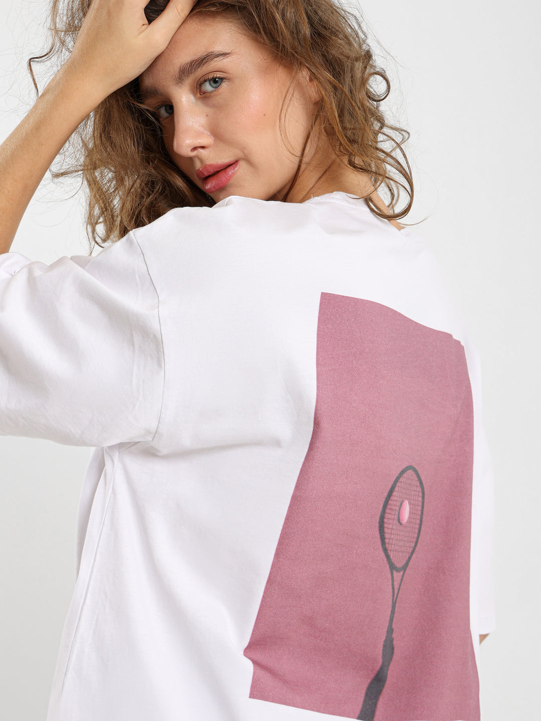 Oversized Tennis Core Print T-Shirt