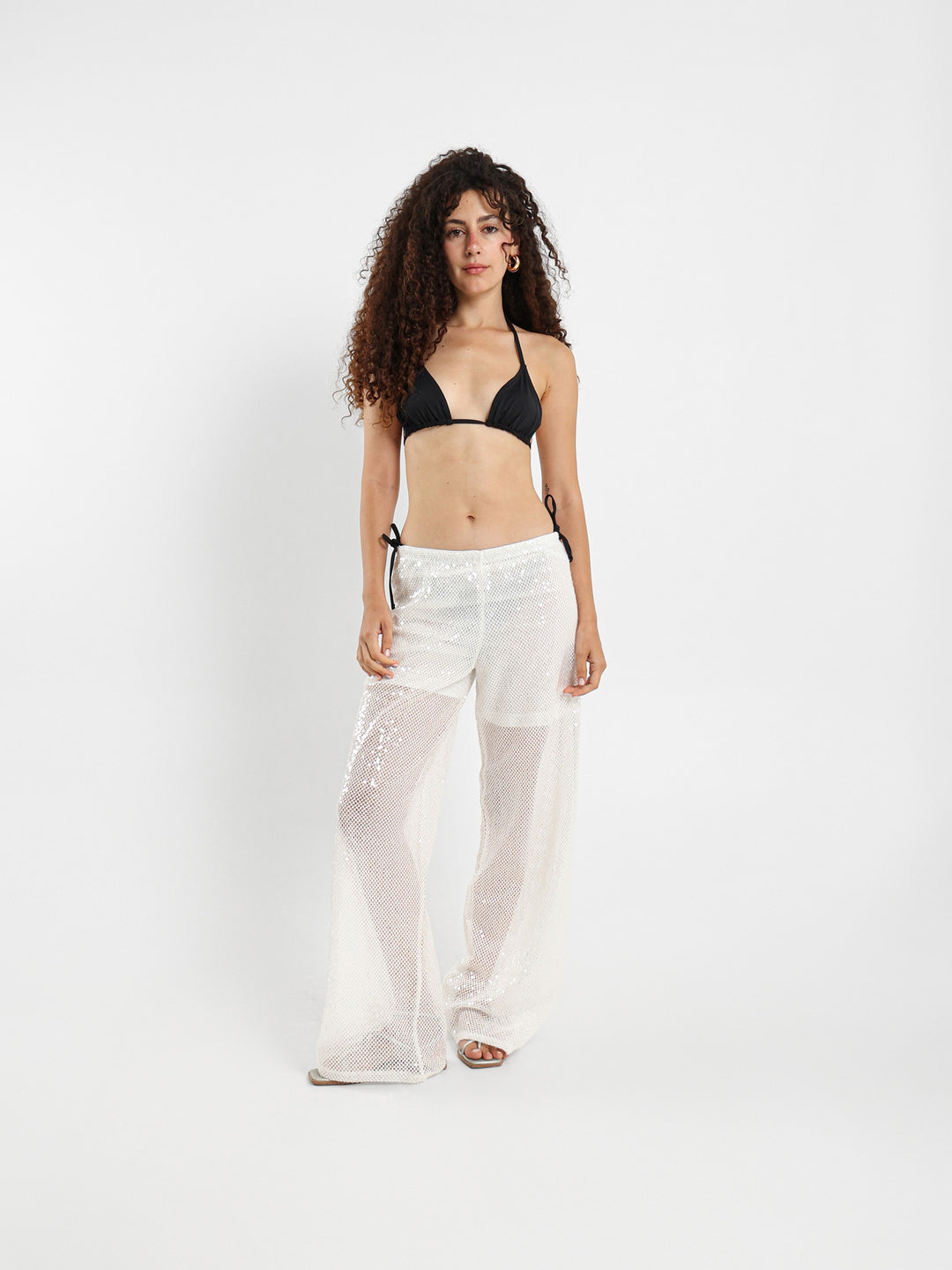 Sequin Wide-Leg Pants