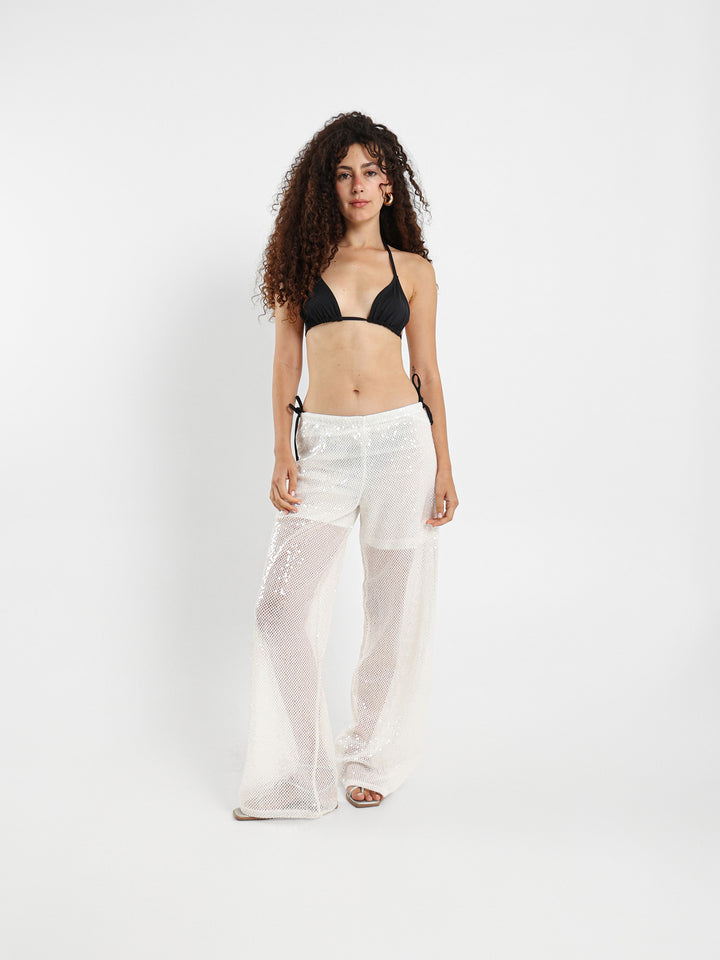Sequin Wide-Leg Pants