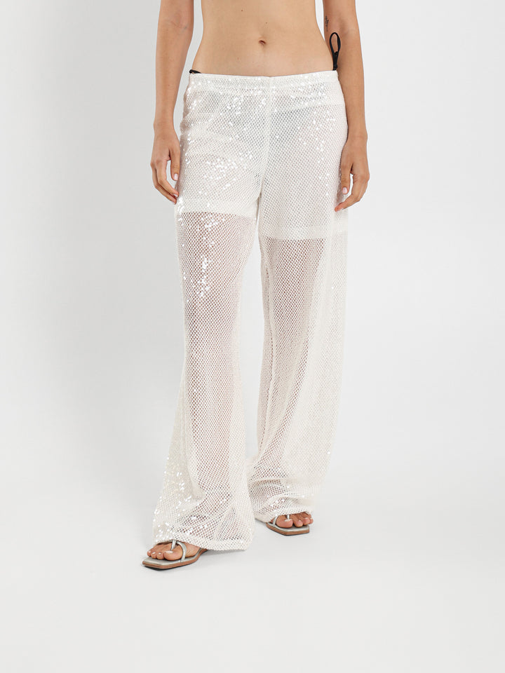 Sequin Wide-Leg Pants