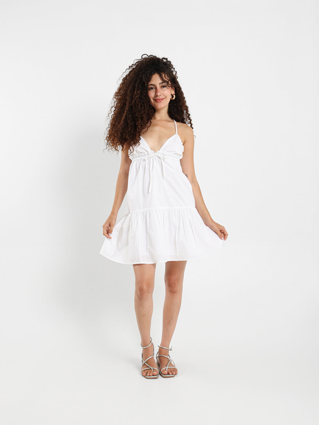 Tie Shoulder Strap Mini Dress