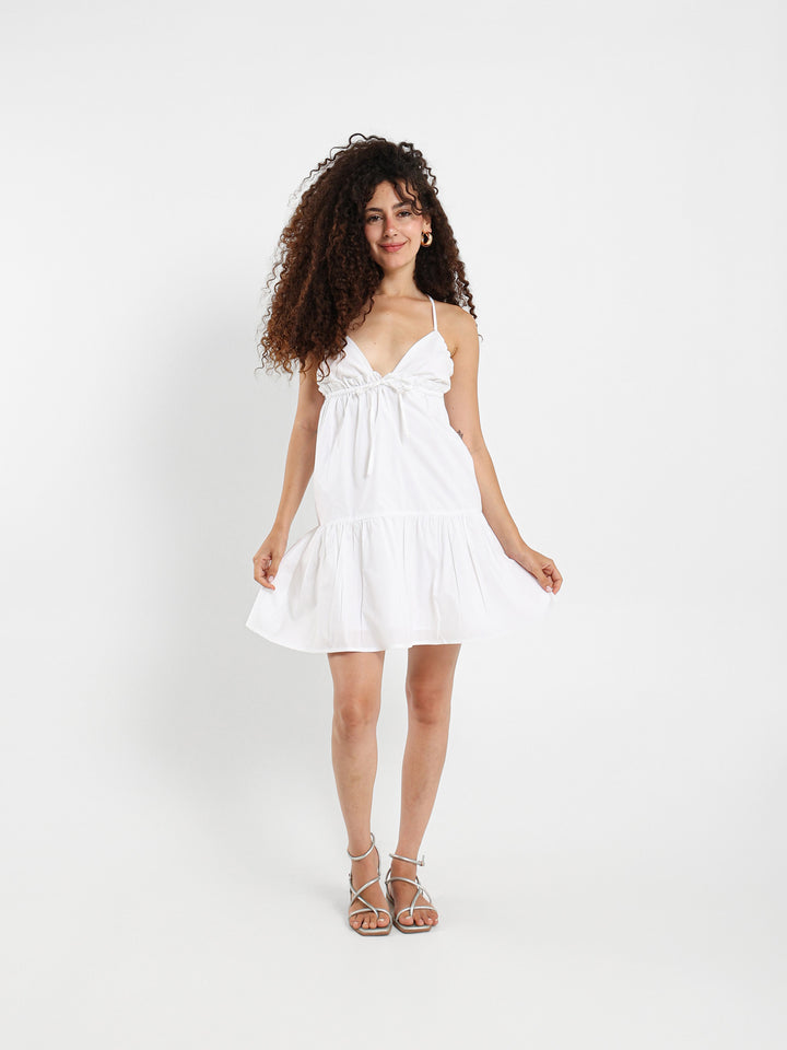 Tie Shoulder Strap Mini Dress