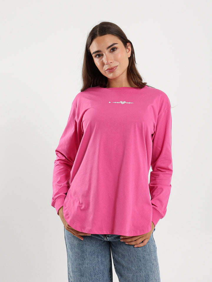 Heart Oversized Long Sleeve T-Shirt