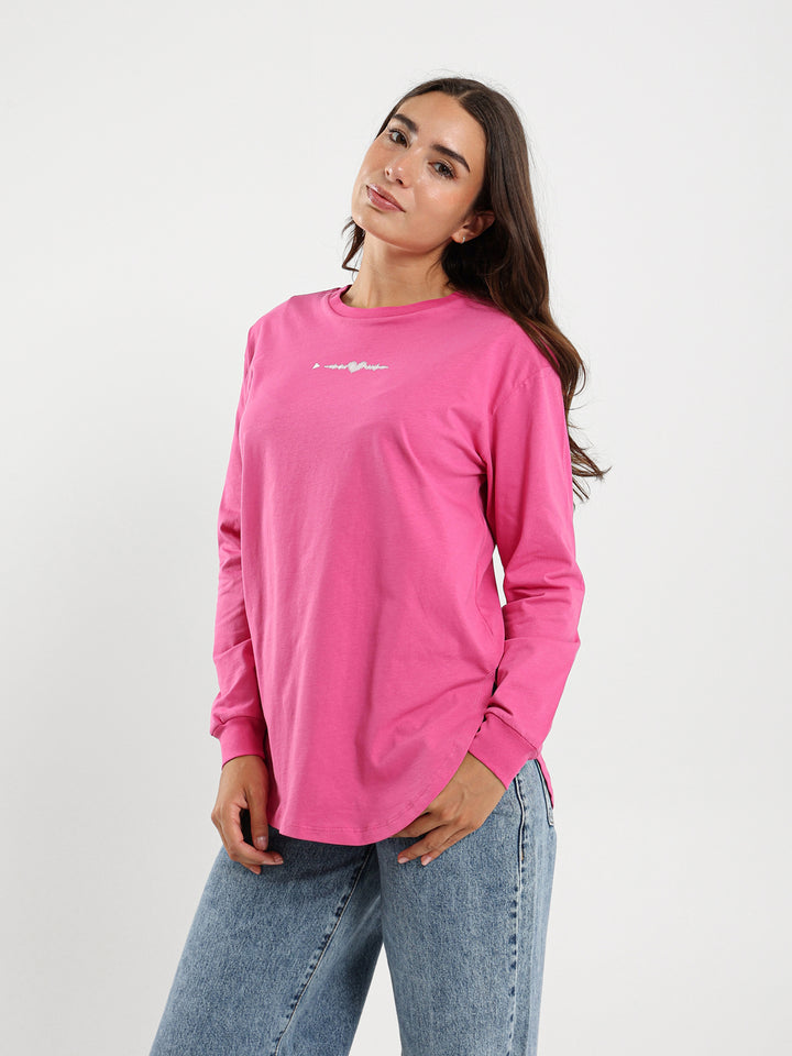 Heart Oversized Long Sleeve T-Shirt