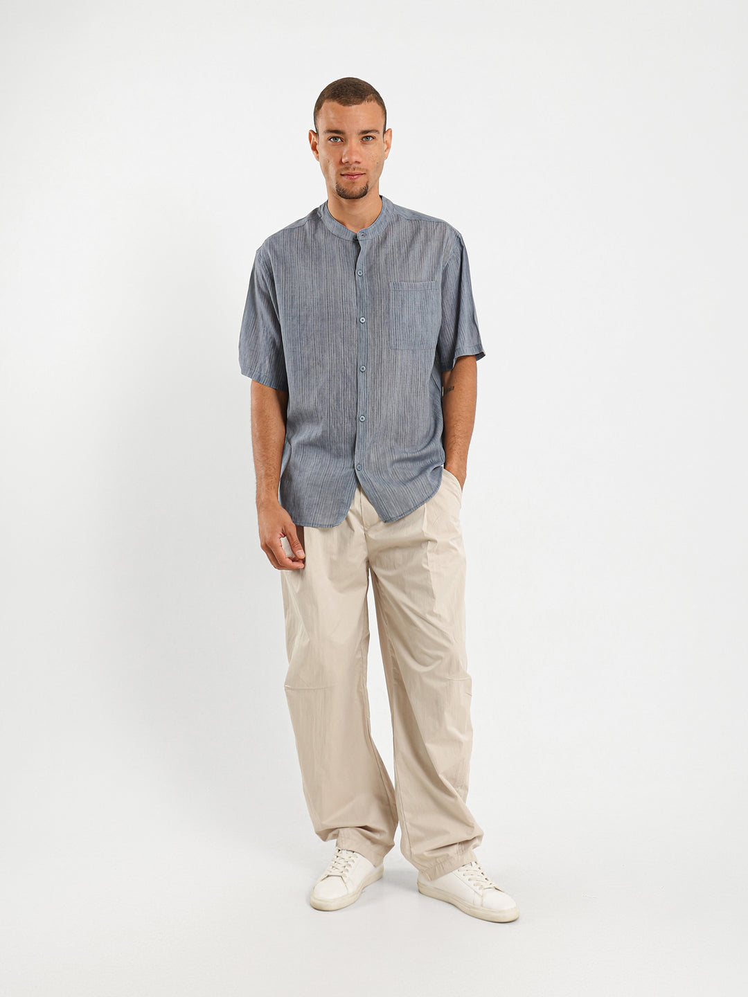 Loose Fit Crinkled Shirt