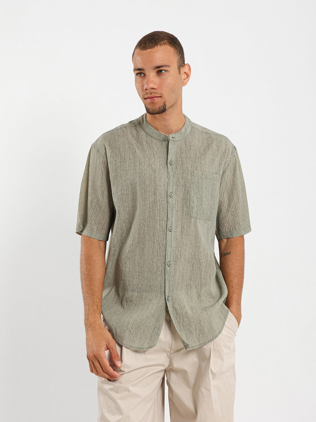 Loose Fit Crinkled Shirt